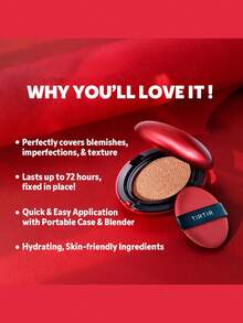 TIRTIR MASK FIT 29N 自然米色气垫粉底液，轻盈遮瑕，哑光透气妆效，保湿微晶薄膜，不易脱妆，无油祛痘配方，保湿磁芯，真空密封旅行迷你装，韩国彩妆，18克/0.63盎司 - 29N NATURAL BEIGE - 查看 3