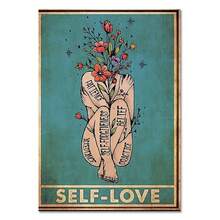 1pc Wall Arts Posters Vintage Decorative Board Wall Retro Images Canvas Painting Kindness Losing Reason Find Your Soul Yoga Poster Retro Home Decoration Optional Frame ,Wall Art With Frame - Multicolor - View 69