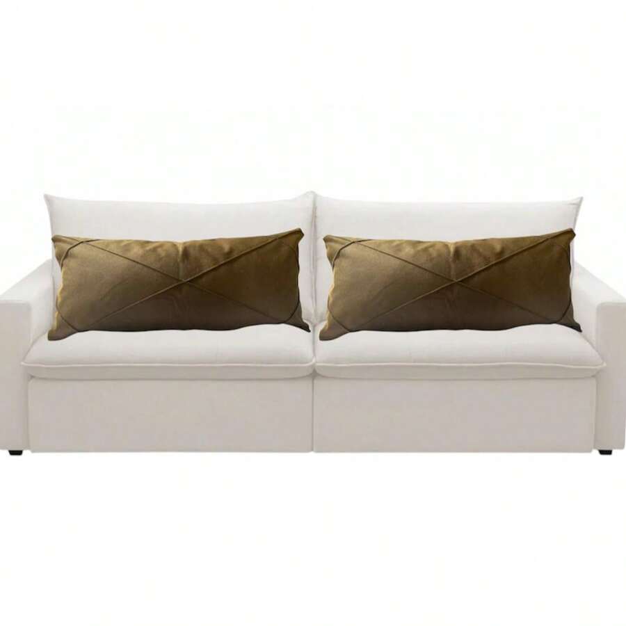 Kit 2 Large Draped Rectangular Baguette Cushions, Full 70cm X 30cm - 鏽棕色 - 查看 1