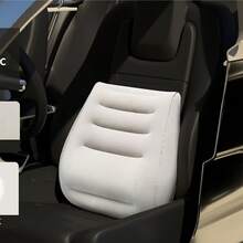 Cojín lumbar inflable ergonómico, almohada ajustable de aire para la cintura, almohadilla lumbar portátil para silla de oficina y asiento de coche, alivia el dolor de espalda y mejora la postura - Gris - Gris - Ver 8
