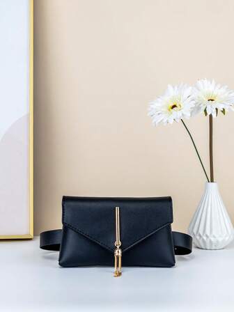 Mini sac banane avec fermeture à pression embossé de diamants