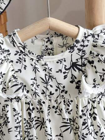 2件套可爱时尚新生女婴无袖连体衣和帽子，夏季