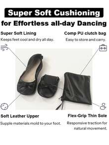 Women's Lightweight, Barefoot-Feel Casual Soft & Versatile Classic Ballet Flats, Foldable Slip-On Suitable For Indoor Wear, Women's Flat Sandals, Women's House Slippers - Black - View 5