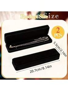 1/2pcs Velvet Jewelry Box Necklace Storage Organizer, Birthday Gift - Necklace Box - View 2