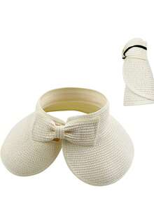 1pc Women's Straw Sun Hat Bucket Hat, Wide Brim, Versatile And Refreshing, Suitable For Daily Use - Multicolor - View 6