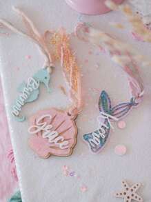 Mermaid Party Tags, Personalized Name Bag Tags, Gift Tags, Seahorse Shell Basket Tags, Mermaid Gift Tags, Mermaid Birthday, Underwater World, Underwater World, Summer Back To School Tags