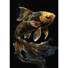 1 件动物黑金鹰狮帆布画金属海报墙艺术北欧鹿虎狼天鹅美学画客厅装饰可选框架