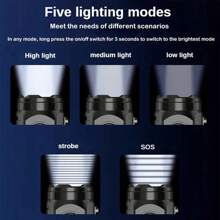 Mini Lanterna Brilhante com 3 lâmpadas LED de alta luminosidade, recarregável via USB, design com clipe, leve e portátil, adequada para uso doméstico, caminhadas noturnas, camping ao ar livre, acessórios de camping