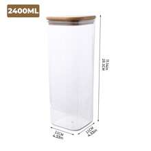 1 pieza Tarro de almacenamiento de alimentos hermético cuadrado - Disponible en 460ml, 1100ml, 2400ml - Recipiente resistente y a prueba de fugas para café, té, pasta, harina, azúcar, frutos secos - Perfecto para la organización de la cocina y útiles escolares