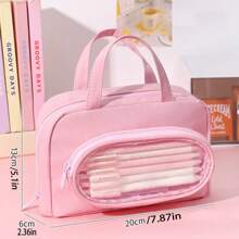 2pcs/Set Back To School Pencil Case, Large Capacity Pencil Bag, Student Stationery Organizer, Multi-Functional Cosmetic Bag, Blank Student Storage Pouch, Minimalist Handbag,Pencil Pouch,School Bag