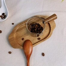 Multipurpose Wooden Serving Tray, Wood Platter, Food Tray Suitable For Cheese, Meat, Bread, Desserts, Plates, Fruit Dishes And Storage Trays, Ideal For Kitchen And Dining Room Service - بني - مشاهدة 6