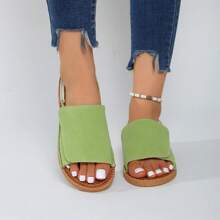 Sandalias planas de talla grande de estilo europeo y americano para mujer, nuevas para el verano de 2025, de moda, estilo romano para la playa