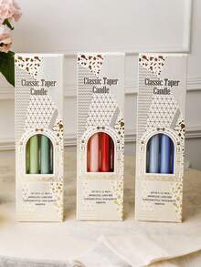 4pcs Set Taper Candles Decorative, Dinner Candle Set Smokeless And Dripless Household, Wedding, Party, And Home Decor Candlesticks - Multicolor - View 7