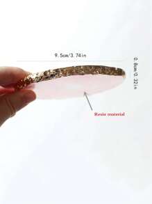 1pc Gold Trim Resin Nail Art Display Stand Palette And Jewelry Tray For Photo Shooting & Showcase Decoration