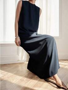 Casual White Sleeveless Dress, Spring/Summer