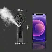 NetHong Mini Portable Handheld Spray Fan Water Spray Mist Fan,Mini Fan For Outdoors - Black - View 7