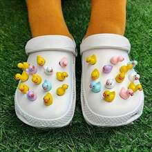 15 Stücke süße 3D bunte Ente Schuh Dekor für Clogs Sandalen Dekorationen, Tier Schuh Schnallen Dekorcharms Clogs Verzierungen für Mädchen Jungen Party Geschenke