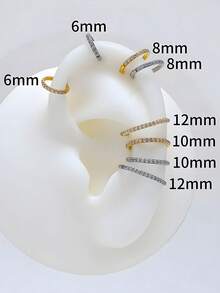 1 件 316L 不锈钢银鼻环，镶嵌 5A 级锆石，适用于耳垂、耳轮耳环、耳屏耳环、鼻中隔环、鼻环、耳轮脚耳环、鼻穿孔环