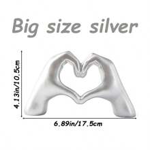 1pc Gesture Decoration, Heart Hand Statue Room Decoration, Love Finger Sculpture Wedding Decoration For Shelf Coffee Table Office Bedroom TV Cabinet Bookshelf Small Ornament Home Decoration