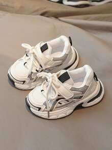 1 Pair Children's Mesh Breathable Fashion Casual Comfortable Lightweight Sports Running Shoes, Suitable For Indoor And Outdoor Wear - Black - View 15