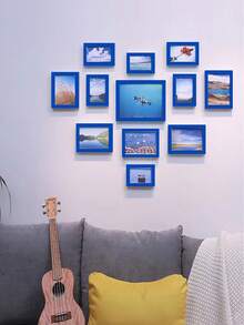 12pcs Photo Frame Wall Collage, Frameless Wall Hanging Photo Album For Living Room & Bedroom, Random Photo Paper Included