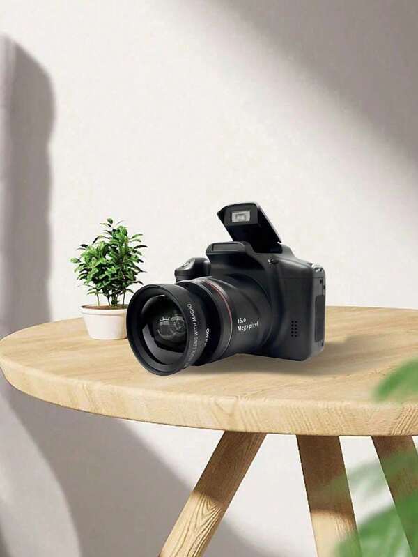 Cámara digital de 16 megapíxeles con 1080P, zoom digital 16X, estabilización de imagen, incluye batería de 600mAh, cámara de video doméstica con lente extraíble de 2.4 pulgadas, compatible con tarjeta de memoria de hasta 128GB