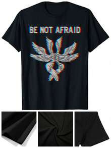 Be Not Afraid Biblically Accurate Angel Seraphim Glitch T-Shirt - Black - View 6
