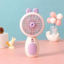 1 Stück Mini Niedlicher Hasen Design Handventilator mit USB-Kabel, perfekt für Sommer Outdoor, Zuhause, Büro, starker Luftstrom, Geschenk für Paare, Alltag