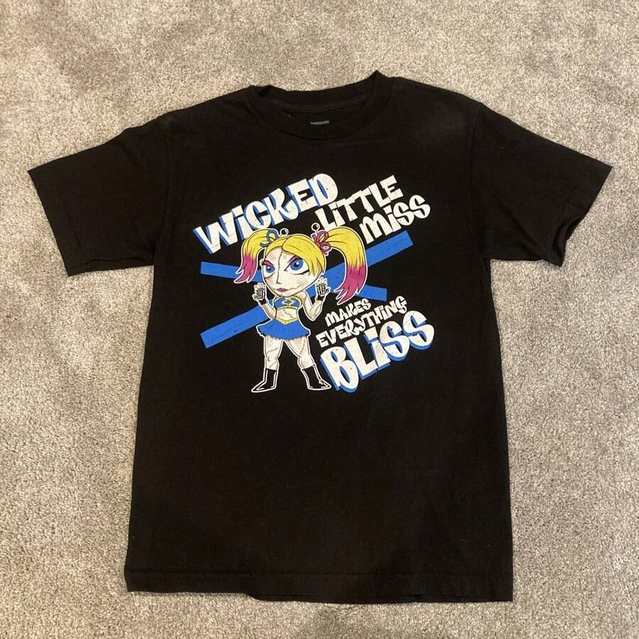Alexa Bliss WWE T-Shirt Size Small Wicked Little Miss Makes Everything Bliss - màu đen - Xem 1