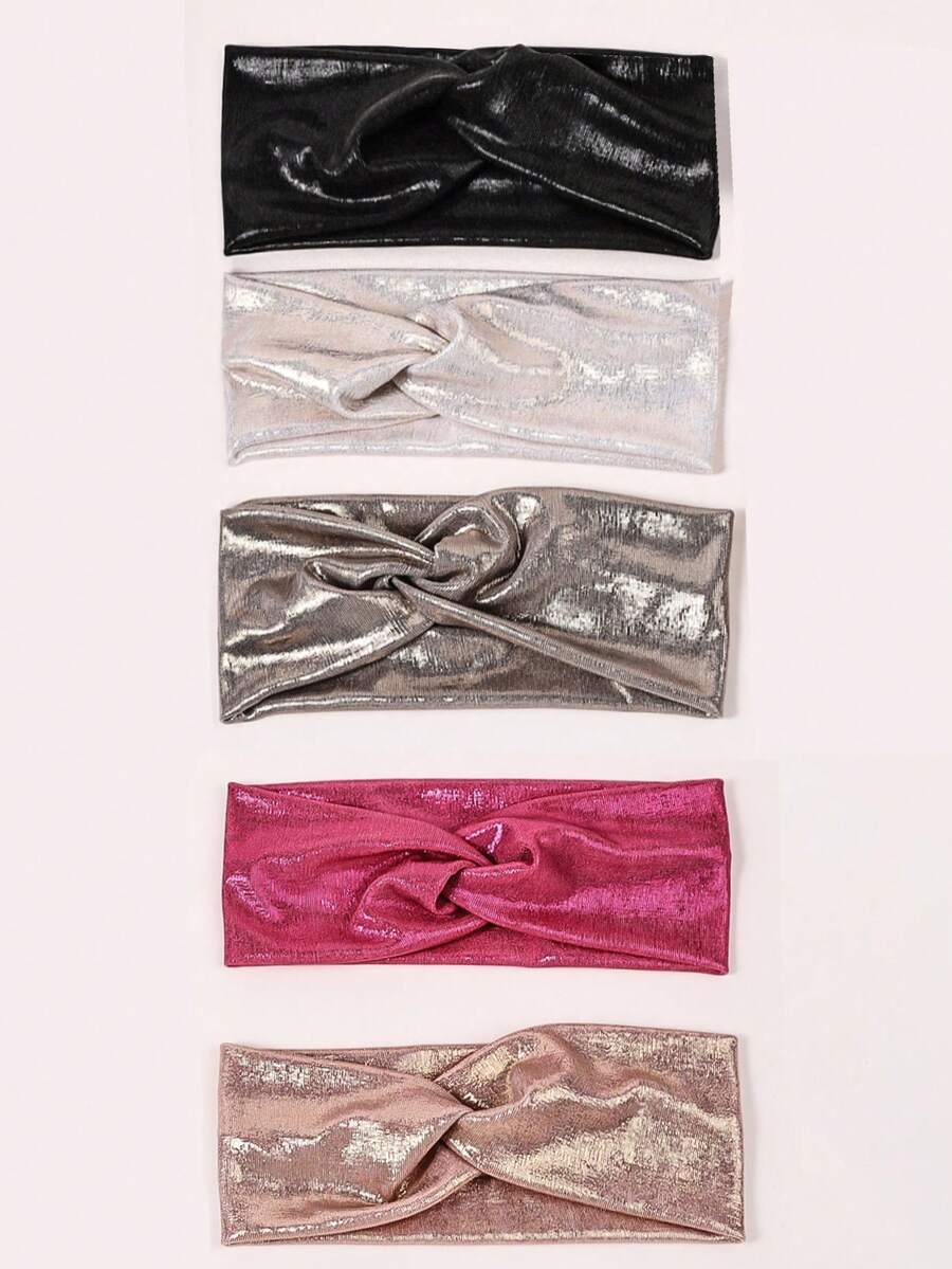 5 件纯色头巾发带，完美搭配皮夹克、Y2K、街头风格配饰发带头巾头带吸汗带