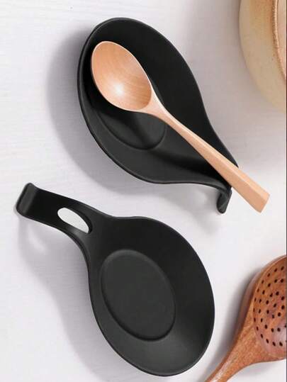 1pc/3pcs Spoon Pad, Easy To Clean TPE Kitchenware Pad, Silicone Spoon Pad, Heat-Insulated Spoon Pad, Flavor Dining Utens, Restaurant Spoon Rack