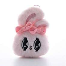 2025 新款可爱大眼甜心兔子娃娃钥匙扣小雕像、社交媒体兔子挂饰、节日/生日礼物 - 彩色 - 查看 12