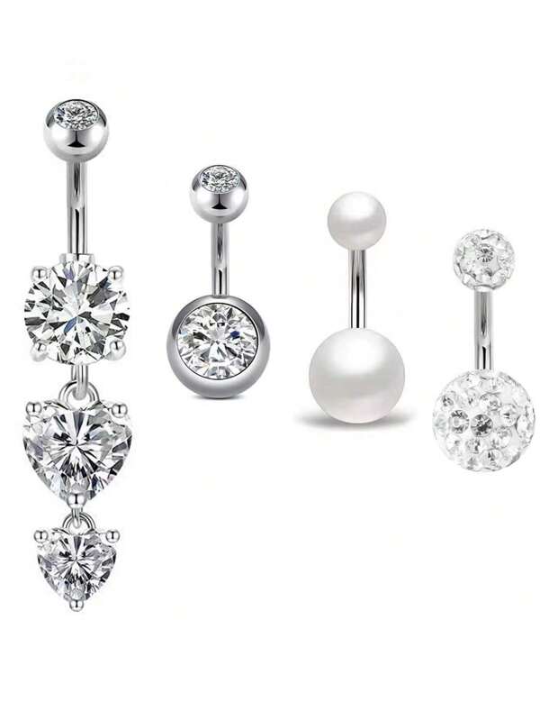 4 Stücke 14G 6MM 8MM 10MM 12MM 14MM Edelstahl Bauchnabel Ring, Bauchnabel Ringe, Edelstahl Bauchnabel Ring, Bauchnabel Ringe für Frauen, Herz baumelnde Bauchnabelringe für Frauen, baumelnder Bauchnabel Pierring Schmuck, Edelstahl Diamant Bauchnabel Ringe für Frauen, kurzer Steg langer Steg Bauchnabel Piercings, Bauchnabel Piercing, baumelnde Bauchnabel Ringe, baumelnder Bauchnabel Pierring Schmuck, Bauchnabel Piercing Schmuck