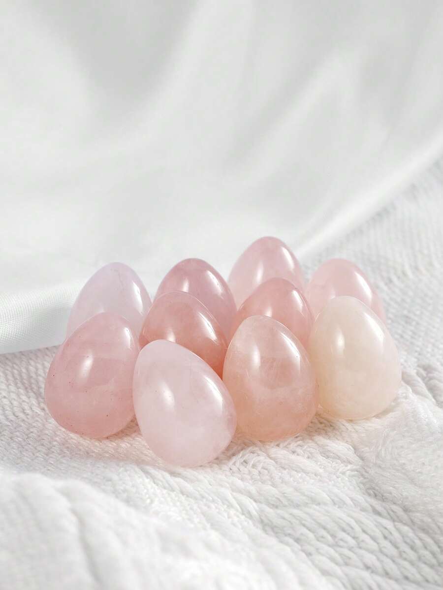 5/10/15/25颗天然玫瑰石英蛋 - 灵性疗愈水晶，抛光掌石，用于能量疗愈、冥想、脉轮平衡、家居装饰和礼品
