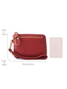 Mini Leather Coin Purse With Keychain Fashion Multi-Zipper Wristlet Wallet Portable Card Holder For Women Wallet Mini Wallet Purse Wallet Coin Wallet Travel Wallet
