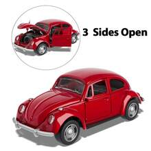1 件合金甲虫形复古汽车模型合金汽车模型经典车门汽车摆件