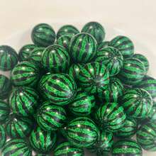 10个西瓜图案弹力球，派对礼品 - 綠色 - 查看 4