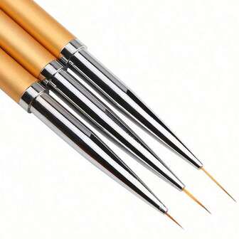 Juego de 3 bolígrafos dorados de pintura, bolígrafos de línea fina, pinceles de pintura profesionales ultrafinos, bolígrafos para colorear, bolígrafos de arte para uñas, pinceles, bolígrafos de arte para pintar