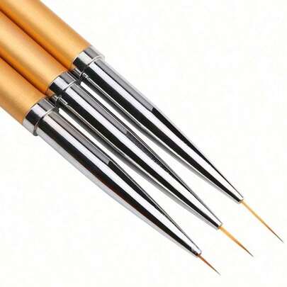 3 pezzi penna per pittura dorata, penna a linea sottile ultra-fine per pittura professionale, pennarello per colorare, pennello per arte di unghie, pennello, penna per arte pittorica