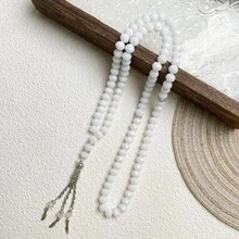 1 pieza Pulsera rosario de 99 cuentas cristal plano de 8mm, Tasbih de oración diaria de Oriente Medio