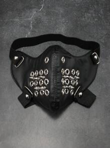 1 pieza Máscara con cremallera estilo vintage punk para fiesta de Halloween, accesorio de moda unisex, decoración, apta para regalos