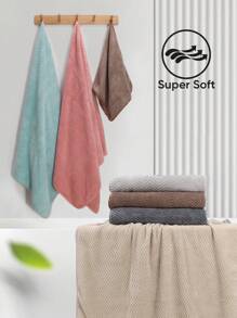 3pcs Set Bath Towels - Striped Shower Towels - 27.55 X 55.11 Inches/70 X 140 Cm - Soft Absorbent, Good Drying Effect - With Hanging Loop, Quick Drying, Easy To Hang - Suitable For All Seasons - Skin-Friendly, No Shedding, No Fading - Bathroom Shower Towel Set - Applicable For Bathroom, Beauty Salon, Hotel, Swimming Pool, SPA, Holiday Travel, Sports, Gym, Beach Back To School For Beauty Salon Home Bathroom
