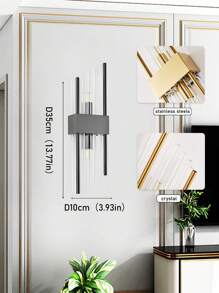 Golden/Black LED Crystal Wall Lamp, Stainless Steel Body, Suitable For Living Room, Bedroom, Corridor Home Decoration, Free G9 Light Source