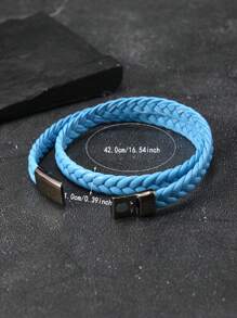 Pulseira de couro trançado multicamadas, acessório minimalista e personalizado com fecho magnético para casais, adequada para uso diário e presente