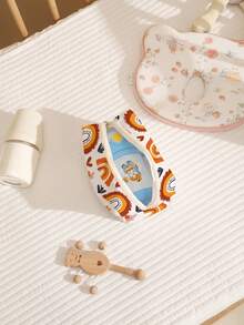 1 pieza Bolsa de almacenamiento multiusos con estampado arcoíris, bolsa organizadora ligera para guardería, artículos de bebé, chupetes, baberos, pañuelos, accesorios pequeños