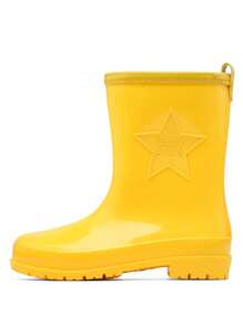 1 par de botas de lluvia a media pantorrilla ligeras y antideslizantes para mujeres, botas de jardín impermeables moldeadas de una sola pieza de PVC