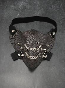 1 pieza Máscara con cremallera estilo vintage punk para fiesta de Halloween, accesorio de moda unisex, decoración, apta para regalos