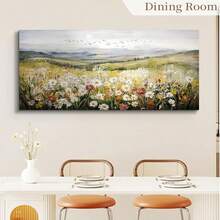 1/3 件带框/无框山野菊花装饰画、墙面艺术挂画帆布海报、画芯、松木制成的壁画（可选框架） - 彩色 - 查看 7