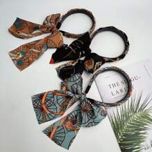 1pc/3pcs Satin Print Chain Ribbon Braided Headbands Hair Accessories For Women Hairband Hair Hoop