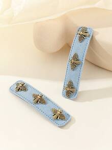 2 件/4 件蜜蜂形牛仔发夹，甜美可爱侧刘海发夹，日常和节日佩戴爪夹发夹发夹 - 彩色 - 查看 3